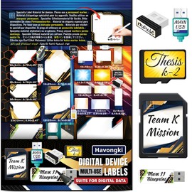 Havongki 150 USB Flash Drive Labels Removable Stickers Tags for Micro SD Memory Card Holder Organizer Case, Hub, SSD, Cable Management (D150)