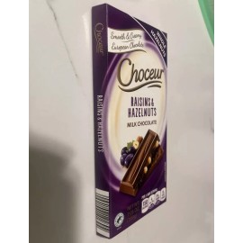 Choceur German Milk Chocolate with Raisins and Hazelnuts 7.05oz/200g