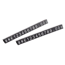 sourcing map Adjustable Removable Mini Cube Price Tag Display Number Letter Price Label Stand Block Kit for Shop Counter White on Black,3.8x6.9mm,16 Sets
