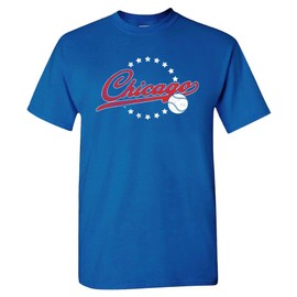 Chicago Baseball Vintage Men's Fan T-Shirt (Royal Shirt, S)