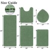 SHACOS Sage Green 5 Pieces Bathroom Rugs Set with Toilet