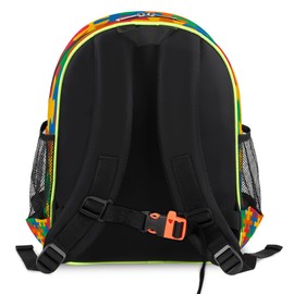 Autism Awareness Kids Backpack for Boys Girls, Unique Autism Toddler Backpack 14.2 In, Waterproof Casual Daypack Preschool Backpack Kindergarten School Mini Bookbag with Chest Strap for School
