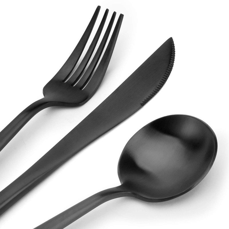 Matte Silverware Set,SHARECOOK 5-Piece 18/10 Stainless Steel Flatware Set,Kitchen Utensil