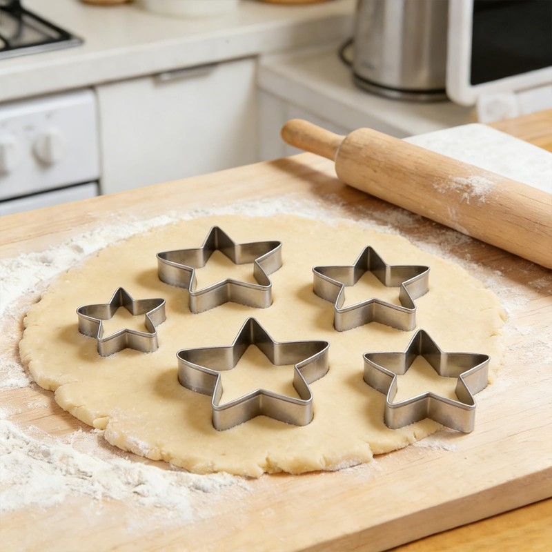 Tmflexe Stars Cookie Cutter, Pack of 5