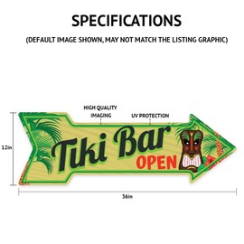 MightySkins Peel and Stick Art Removable Tiki Bar Decal Decor 24" Directional Sticker Vinyl Wall Decals
