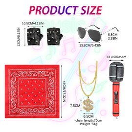 Nadiaen Rock Star Fancy Dress Kids 5 Pcs Rockstar Fancy Dress Kids, Kids Rockstar Costume, Dress Kids Rock Star Costume Boys and Girls, Punk Gothic Rocker Costume Set, Rockstar Fancy Dress