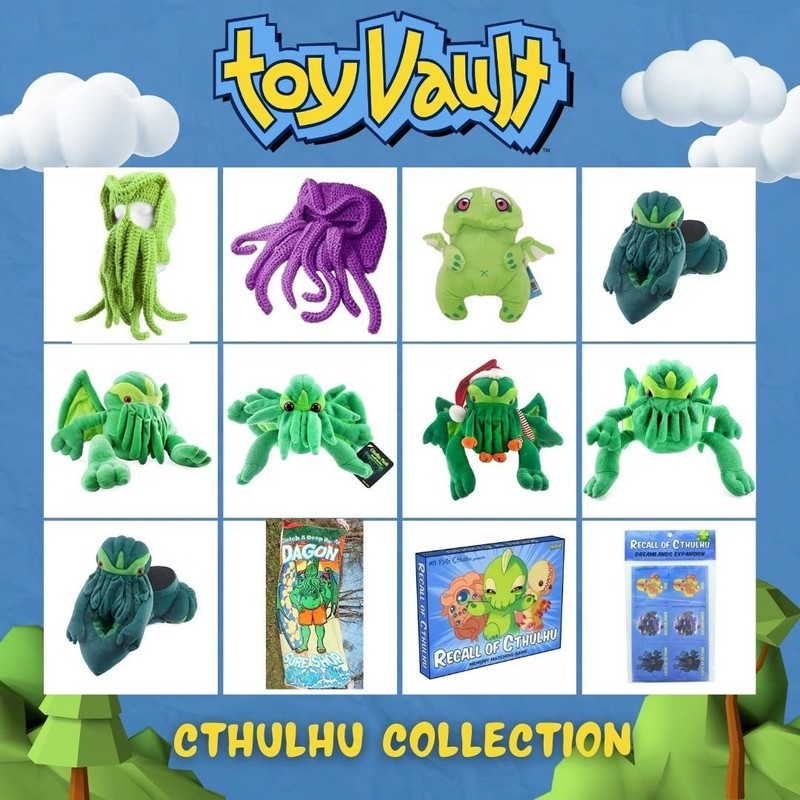 Toy Vault Mini Cthulhu Plush, 8-Inch; Stuffed Horror Toy Based