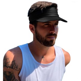 YAMEE Visor Cap Women's Elastic Sun Protection Breathable Sun Hats for Men Women in Spring Summer Quick-Drying Sun Visor Men Lightweight Soft Beach Sun Visor Women's UV Protection Outdoor, black, Unit