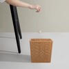 Kichvoe Slim Woven Trash Can, Wicker Waste Basket Slim Garbage