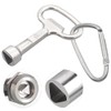 ZEVONDA Meter Box Key Metal Triangular Key with Carabiner for