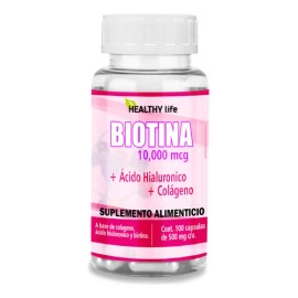 Healthy Life Biotina 100 Caps. Crece Cabello Piel Y Uñas                                                                                              