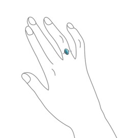 Western Boho Delicate Bezel Set Oval Cabochon Gemstone Blue Turquoise Ring For Women Teen 1MM Thin Band Oxidized .925 Sterling Silver