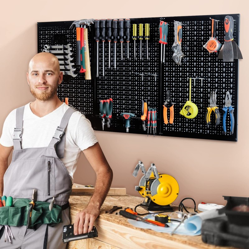 Ultrawall Peg Board Wall Organizer 4 ft. Metal Pegboard Garage