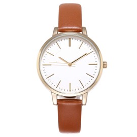 KIMOMT Women's Watches, Leather Strap, Luxury Quartz Watches, Waterproof, Fashion, Creative Watch for Girls, Ladies, Brown leather strap, Strap.
