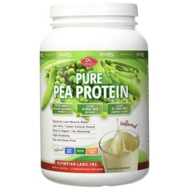 Olympian Labs Plant Based Pea Protein Powder, Unflavored - 25g of Protein, Vegan, Low Net Carbs, Gluten Free, Lactose Free, No Sugar Added, Soy Free, Kosher, Non-GMO, 2 Pound Pea Protein Powder