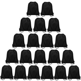 Vorspack Drawstring Backpacks Bulk 100 Pieces String Bags Customized Bags for Party Gym Sport Trip - Black