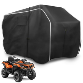 Zenicham 600D ATV Cover - Waterproof & Windproof 4 Wheeler Covers Outdoor Storage, Heavy Duty Quad Wheeler Cover Accessories Fit for Polaris Yamaha Suzuki Honda, 95" L * 50" W * 48" H, Black