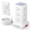 SMALLRT Regleta Torre Multicontacto, Extension Electrica USB C, Conector Multiple