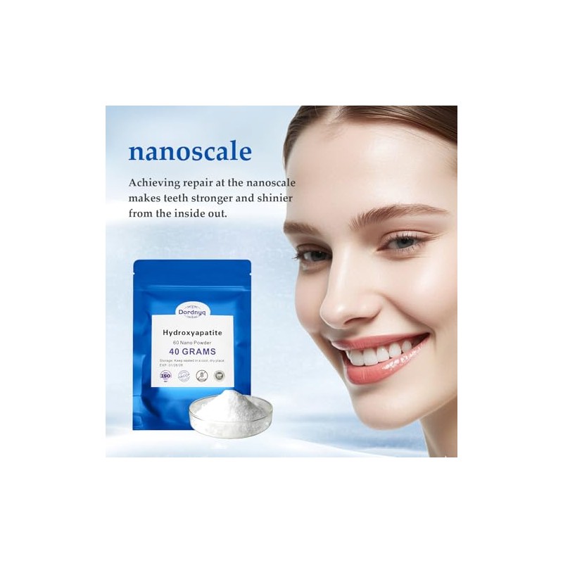 Nano Hydroxyapatite Powder for DIY Toothpaste, Teeth Whitening Repair Tooth