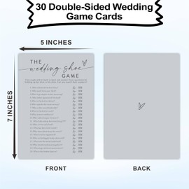 30 Pcs The Wedding Shoe Game Cards For Wedding Party, Minimalism Bridal Shower, Mr & Mrs, Newlyweds, Engagement Party Favor & Supplies(Gray) -A03