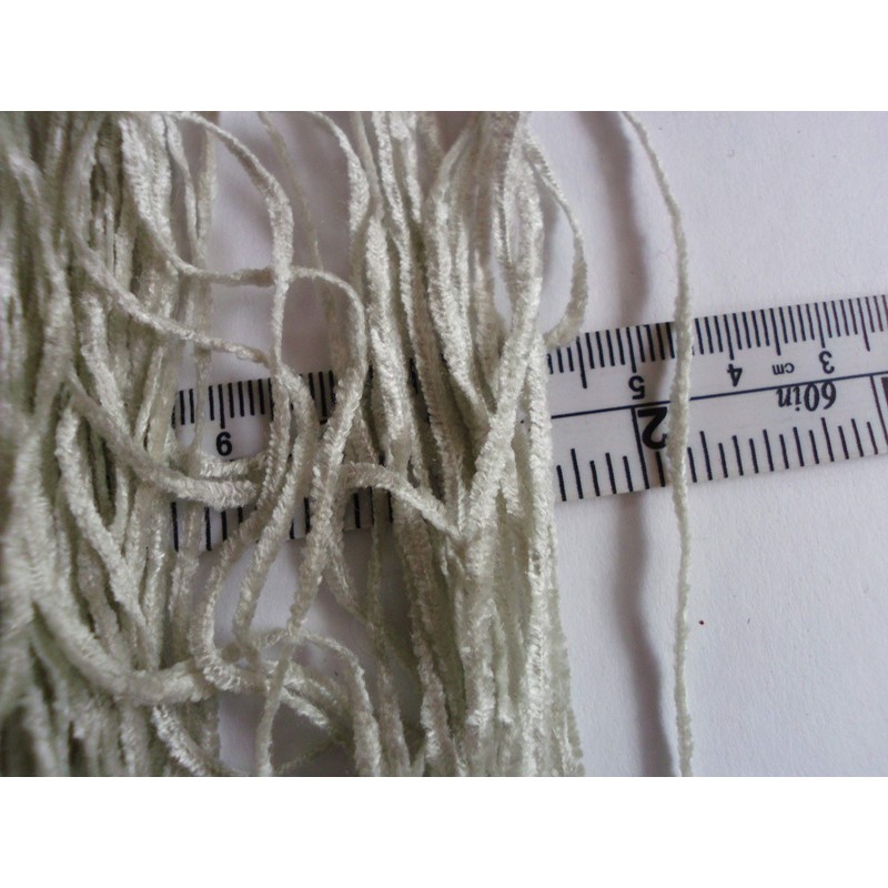 Light Silver Ice Gray Fingering Rayon Chenille Yarn