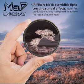 MaD Cameras 82mm R85 IR Infrared Photography Filter, 850nm Pass Special Effect Filter for SLR/DSLR Camera
