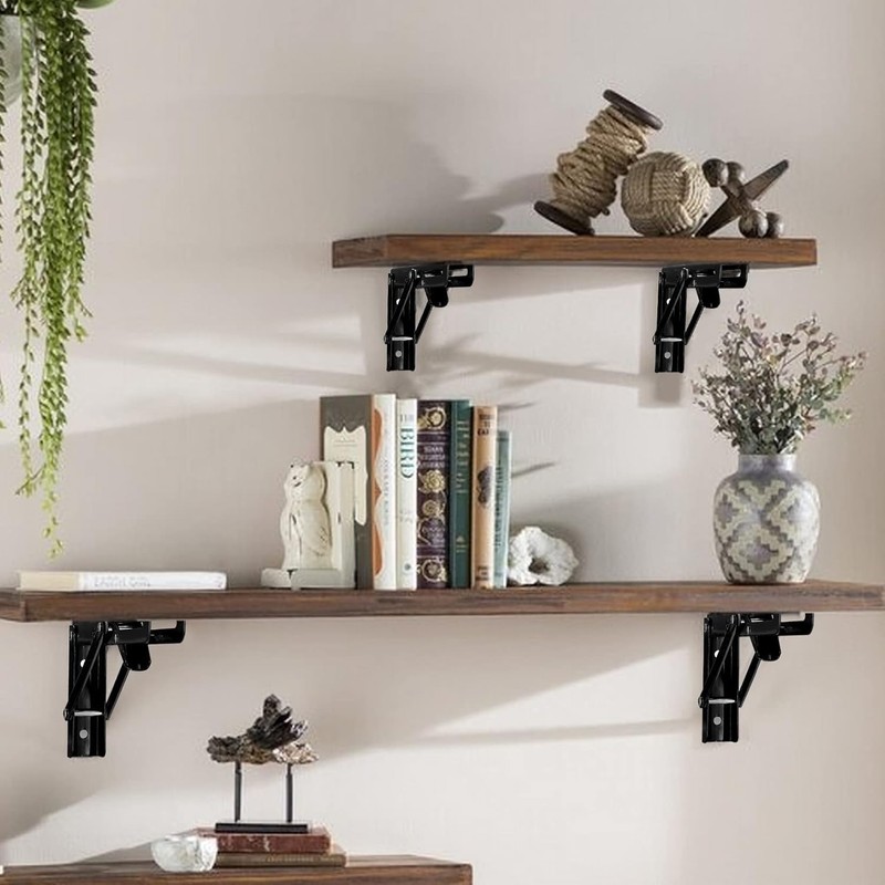 Folding Console Stainless Steel Wall Shelf, Folding Angle Shelf Brackets,