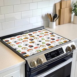 Various Kawaii Sushi Stove Top Cover Glass Cooktop Heat Resistant Cover,Ceramic Stove Top Covers Mat Prevents Scratching Stoves/Counter/Washer Protector,28x20 in