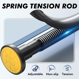 Ycinadou Black Shower Curtain Rod Tension 30 to 80 Inch,1 Inch Diameter Adjustable Tension Curtain Rod No Drilling,Shower Rods for Bathroom,No Rust