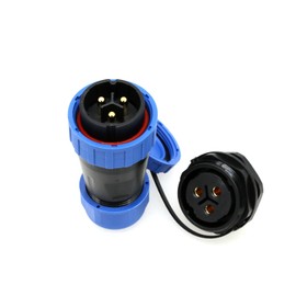 ZBLZGP TY28 Solderless Plug Socket IP68 Waterproof Connector 2-9 Pin Power Plug Socket Screw Crimp Cable Connector (Back nut, 3Pin 45A)