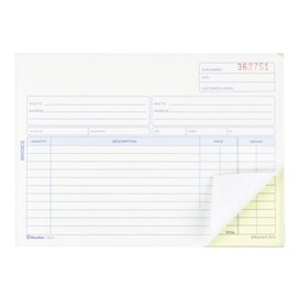 Blueline Invoices, 50 Numbered Carbonless Duplicates, English, 5-3/8" x 8" (DC31)