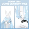 Ferghana Kawaii Light Blue Gaming Chair with Bunny Ears, Ergonomic
