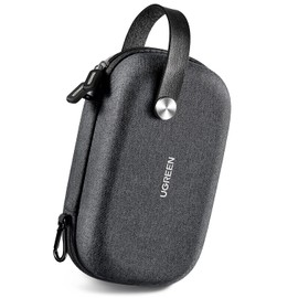UGREEN Organizador para Cables Cargadores, Funda de Disco Duro Externo 2.5", Estuche con Cremallera y Bolsillos, para Tarjetas SD/TF, USB Hubs, Auriculares, Negro