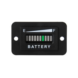 Runleader Indicador de capacidad de batería LED de 36 V, medidor de carga y descarga de batería adecuado para batería de plomo ácido (pero no trojan), funciona en carrito de golf, vehículo eléctrico, estrella, coche, máquina apilable, alternador