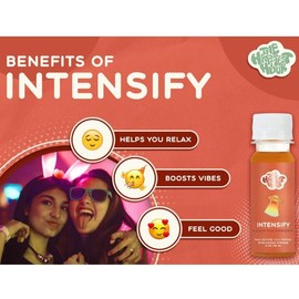 INTENSIFY 5-Pack Wellness Vitamin Shots with Myrcene for Enhanced Effectiveness – Liquid Supplement for Relaxation, Calm, and Overall Well-Being, 2oz Each