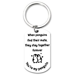 Couple Gifts Keychains for Boyfriend Girlfriend Anniversary Birthday Gifts for Penguin Lover Wedding Valentines Day Christmas Gifts for Wife Husband Stocking Stuffers Penguin Keychain for Men Women