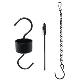 RLECS Hummingbird Feeder Accessories Have 1x Hook, 1x Brush and 1x Hook Chain, Black