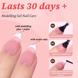 Lifextol 240pc French Tip Press on Nails Short Fake Nails Press ons, 15 Size Acrylic Nails Press on Nails Coffin Artifitial Fingernails, Gel Nail Tips Square with Nail Glue and Adhesive Tabs