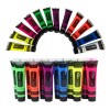 GLOW Arte Pinturas Fluorescentes Luminosa 6pz Cara,cuerpo+regalo