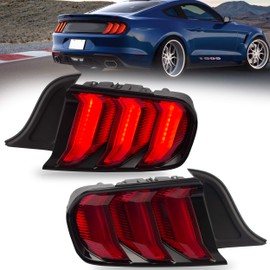 VLAND Tail lights Assembly Fit for 2015-2020 Ford Mustang, Plug-and-play, Red