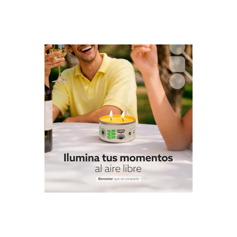 Velas de Citronela, Kit de 2 Velas Naturales de Soya