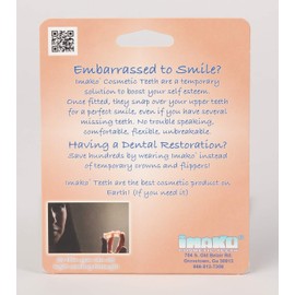 Imako Cosmetic Teeth for Women 2 Pack. (Small, Bleached) Uppers Only- Arrives Flat. Fit at Home Do it Yourself Smile Makeover!