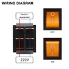 Baomain 2-Pack Rocker Switch with Yellow LED Light,ON/Off DPST 4-Pin