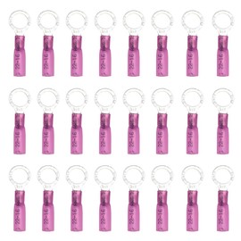 CEEYSEE 50PCS Heat Shrink Connectors M8 (5/16") Red 22-16 AWG Ring Terminal Connectors Marine Automotive Electrical Wire Crimp Connectors（RRH8)