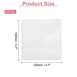 PATIKIL PVC Jewelry Bags, 25 Pcs 4.7" x 4.7" Jewelry Pouches Clear Zipper Bags Anti Oxidation Self Sealing Small Bags for Earrings Necklace Bracelets Storage Travel Business