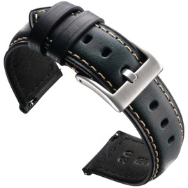 Zehior Leather Watch Bands Vintage Quick Release Replacement Top Grain Genuine Leather Watch Straps for Men Women 22mm, Blue