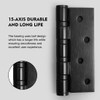 YAGU 3 Pack 4'' Door Hinges Brushed Black 4 x