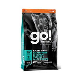 GO! SOLUTIONS Carnivore Grain Free Dog Food for Adult Dogs, 22 lb – Chicken, Turkey + Duck Recipe – Protein Rich Dry Dog Food – Complete + Balanced Nutrition for Adult Dogs