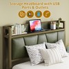 LIKIMIO Twin Bed Frame, Storage Headboard with Charging Station, Solid