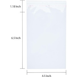 Delatanus 4-1/2 x 6-1/2 Inch Clear Cellophane Cello Bags-Fits A4 Envelope 4X6 Prints Photos Cards Candy Treats Cookie Clear Plastic Sleeves-100 Pcs